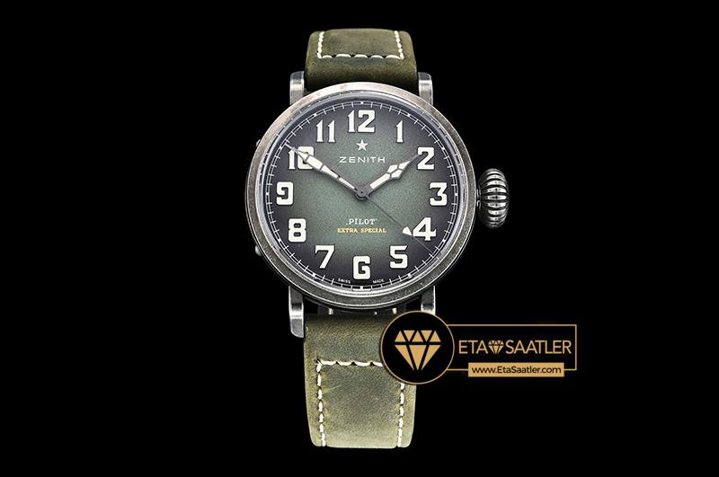 Zenith Type 20 Pilot Extra Special Yeşil Kadran Yeşil Kordon ETA